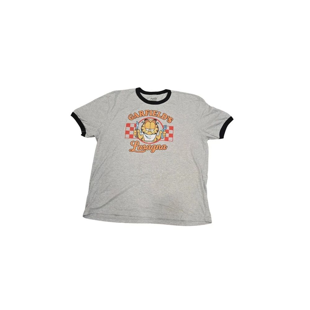 Funko T Shirt Unisex XL Gray Garfield Cartoon Lasagna Short Sleeve Funny Tee